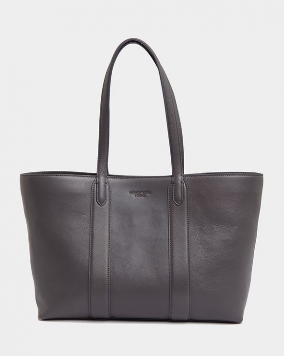 Paul Costelloe Living Studio Grey Leather Shopper Tote Bag