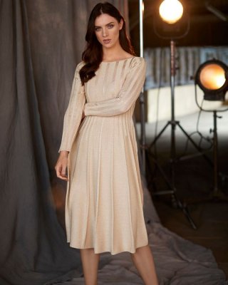 Paul Costelloe Living Studio Champagne Lurex Dress