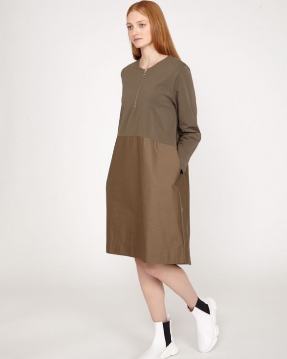 Carolyn Donnelly The Edit Khaki Zip Dress