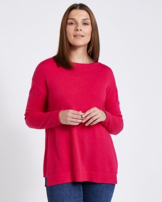 Paul Costelloe Living Studio Pink Split Hem Knit Jumper