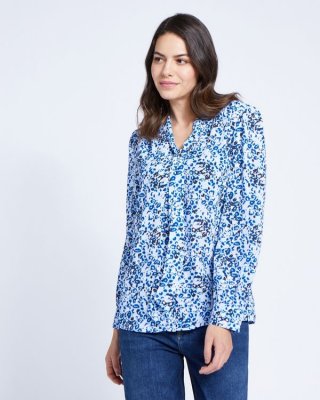 Paul Costelloe Living Studio Blue Leopard Blouse