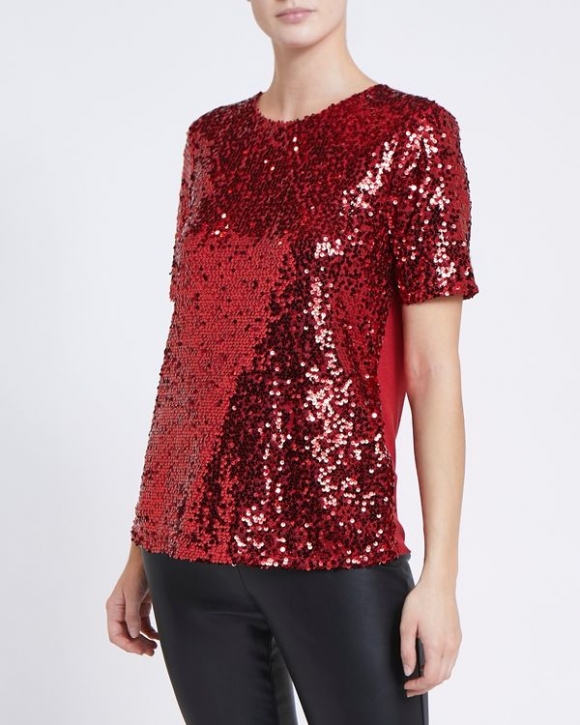 Sequin Jersey Back Top