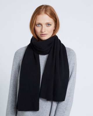 Carolyn Donnelly The Edit Black Medium Cashmere Scarf