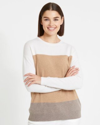 Paul Costelloe Living Studio Cashmere Colour Block Crew-Neck Sweater