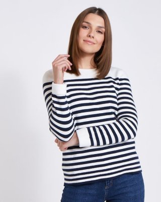 Paul Costelloe Living Studio Stripe Cotton Cashmere Jumper