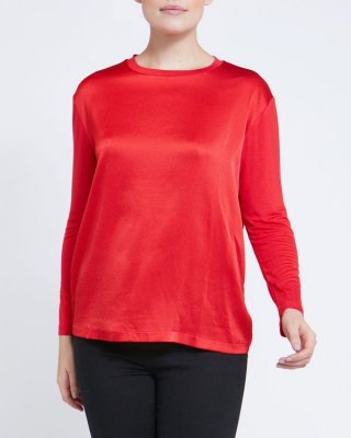 Jersey Mix Long Sleeve Top