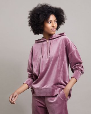 Velour Half Zip Sweatshirt