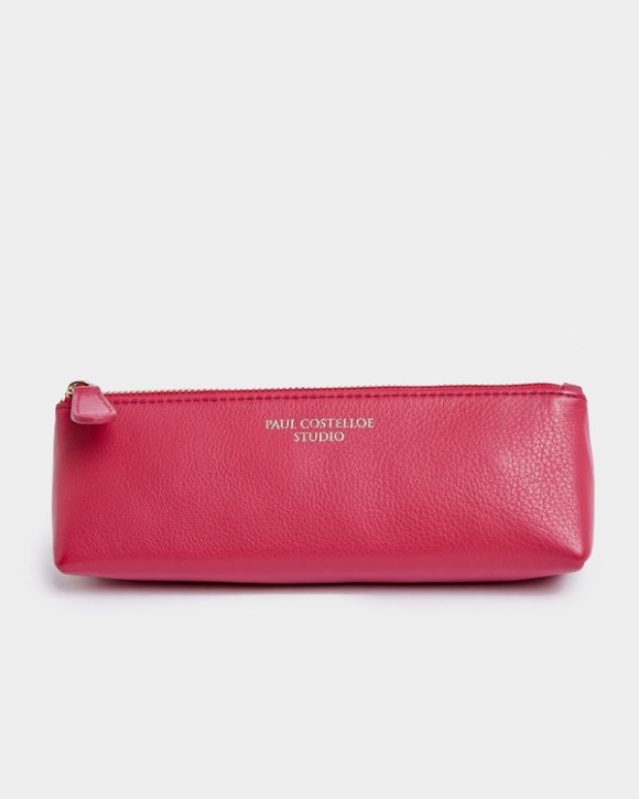 Paul Costelloe Living Studio Pink Leather Pencil Pouch