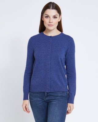 Paul Costelloe Living Studio Blue Cashmere Cardigan