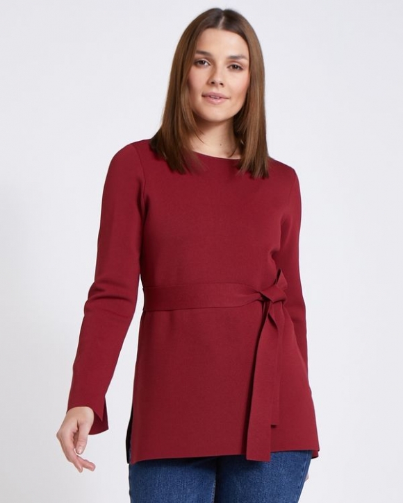 Paul Costelloe Living Studio Red Tie Waist Jumper