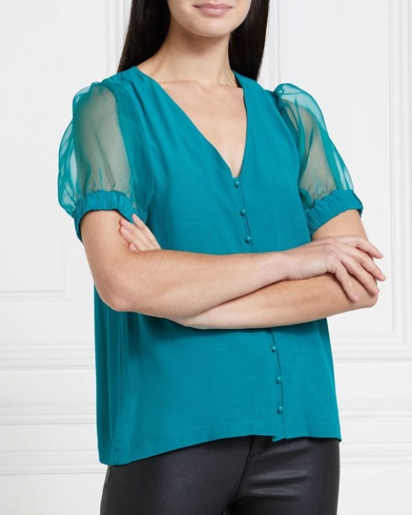 Gallery Organza Sleeve Top