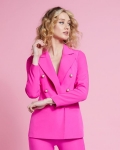 Savida Ali Pink Suit Jacket With Gold Buttons