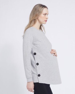 Savida Button Detail Maternity Sweatshirt